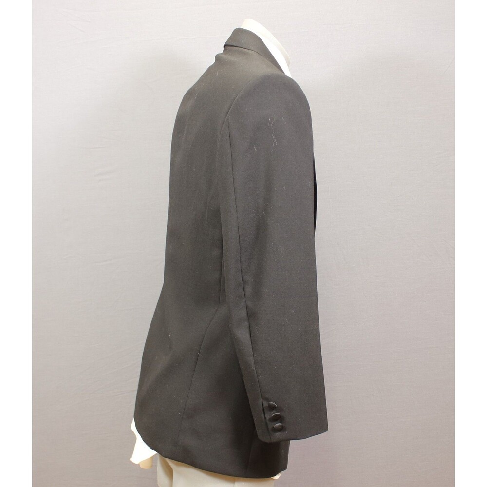 Vintage Kuppenheimer Tuxedo 2 pc Suit Mens Black Solid Wool 1 Btn 42R 36" Waist - Picture 7 of 12